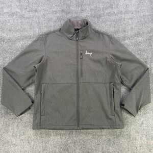 Slumberjack Mens Medium Softshell Fleece Lined Full Zip Jacket Gray Outdoor Work